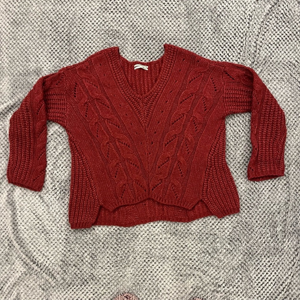 Pink Cable Knit Sweater